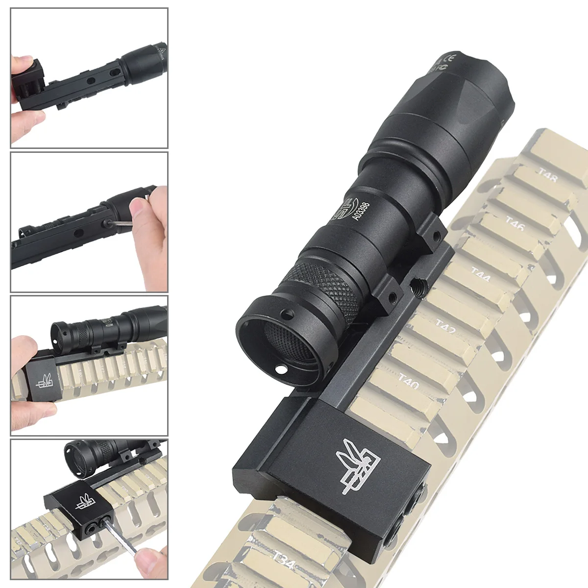 Thorntail Metal Adaptive Light Mount Base Fit Picatinny Rail For SureFire M300 M600 Airsoft Rifle Gun Scout Flashlight