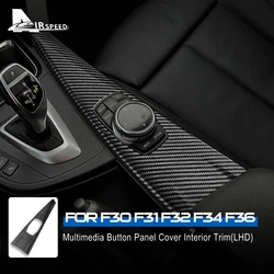 AIRSPEED for BMW F30 F31 F32 F34 F36 M3 F80 Real Carbon Fiber Car Multimedia Knob Button Panel Cover Sticker Interior Trim