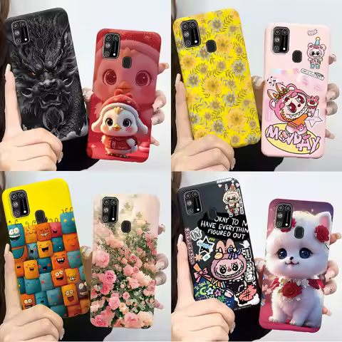 For Samsung M21 M31 M21S Case Silicone Soft Matte Labubu Cat Back Cover For Samsung Galaxy M30s M307F M 31 M 21 M215F M315F Case