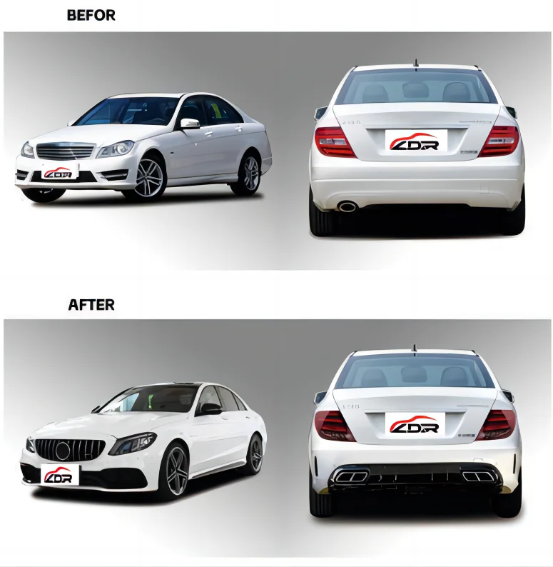 Factory High Quality for  2007-2014 C Class W204 Upgrade W205 AMG Style C63 Bodykit bumper car accessories