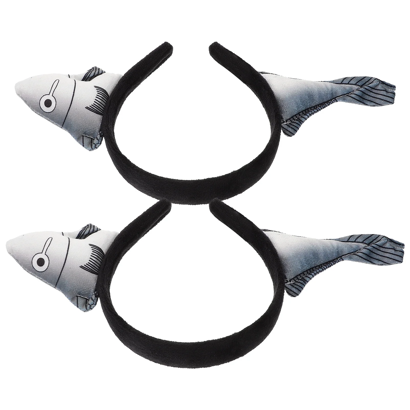 

2Pcs Salted Fish Hairband Women Funny Makeup Wash Face Halloween Animal Headband Party Gift Supplies Salted Fish Headband