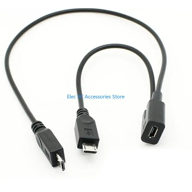 Y51A Durability Micro USB Cable for Two Micro USB Devices Charging Simultaneously Y Splitter Cord Solder Joints