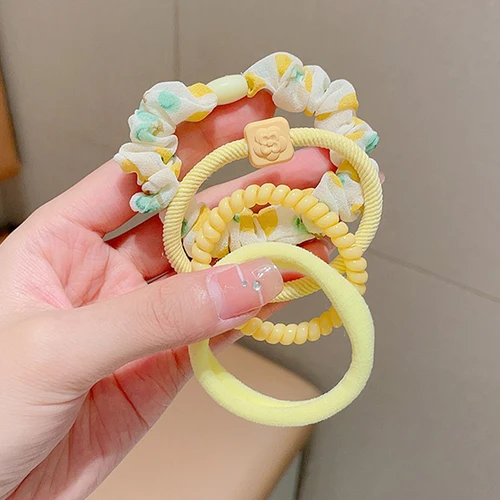 Imagen 2 del producto 4 unids/set de coleteros para teléfono de Color caramelo, lazos elásticos Multicolor para el cabello, coleteros, bandas de goma, sombreros de verano para chicas adolescentes