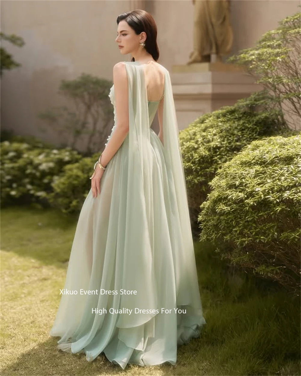 فستان سهرة من Xikuo Fairy Mint Green تول على شكل حرف A لحفلات الزفاف فستان صيفي على شكل قلب مزين بفساتين الرقص للحفلات الراقصة حسب الطلب #2