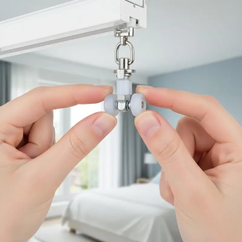 20 Piece Zinc Alloy Curtain Roller Set For Straight Gliding Tracks Home Curtain