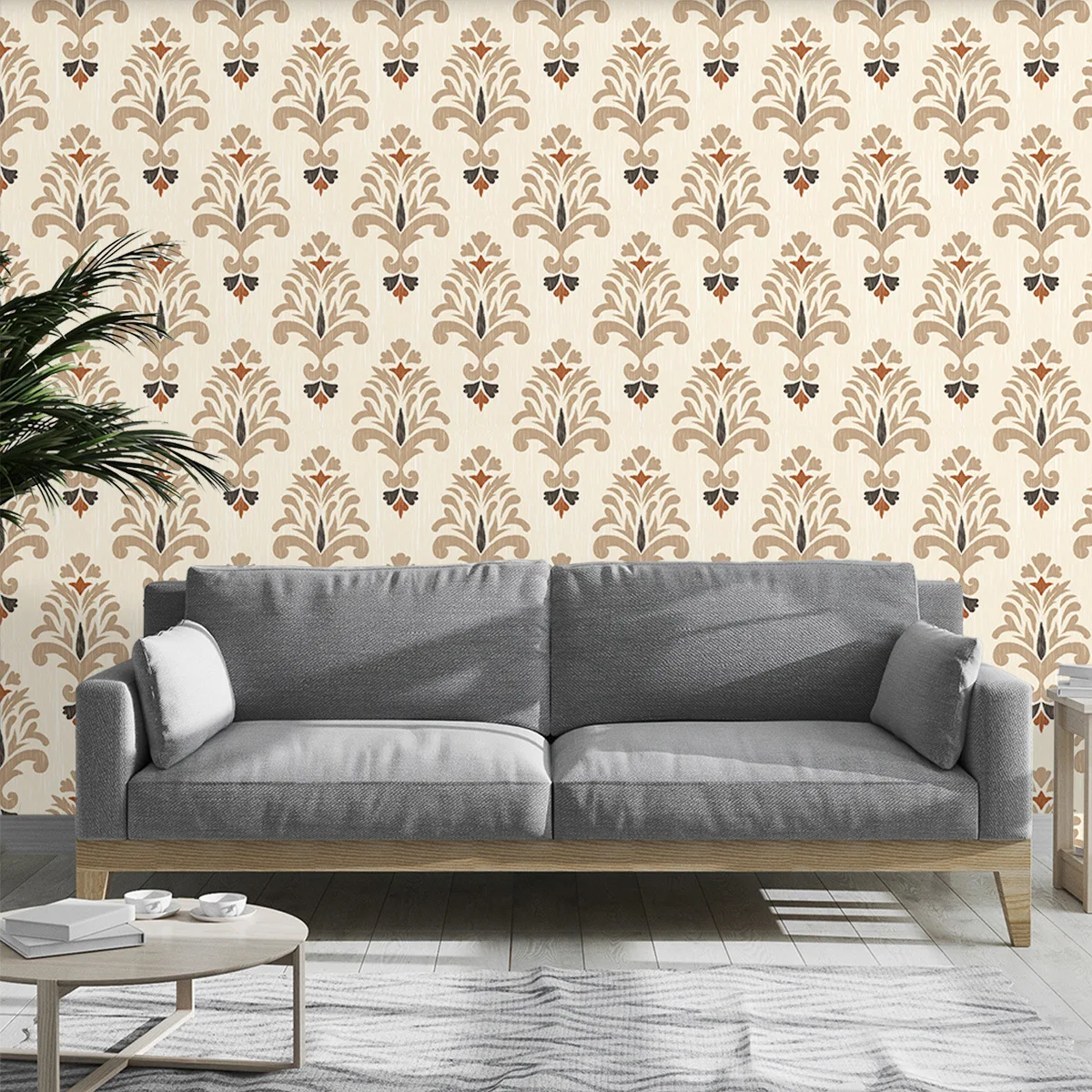 Peel and Stick Wallpaper Floral Damask Wall Paper for Bedroom Decorative Self Adhesive Shelf Drawer Liner