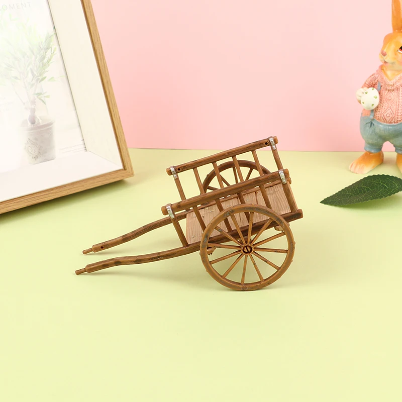 

（Summer6）Dollhouse Miniature Simulation Assembled Cart Model DIY Accessories Garden Furniture Toys