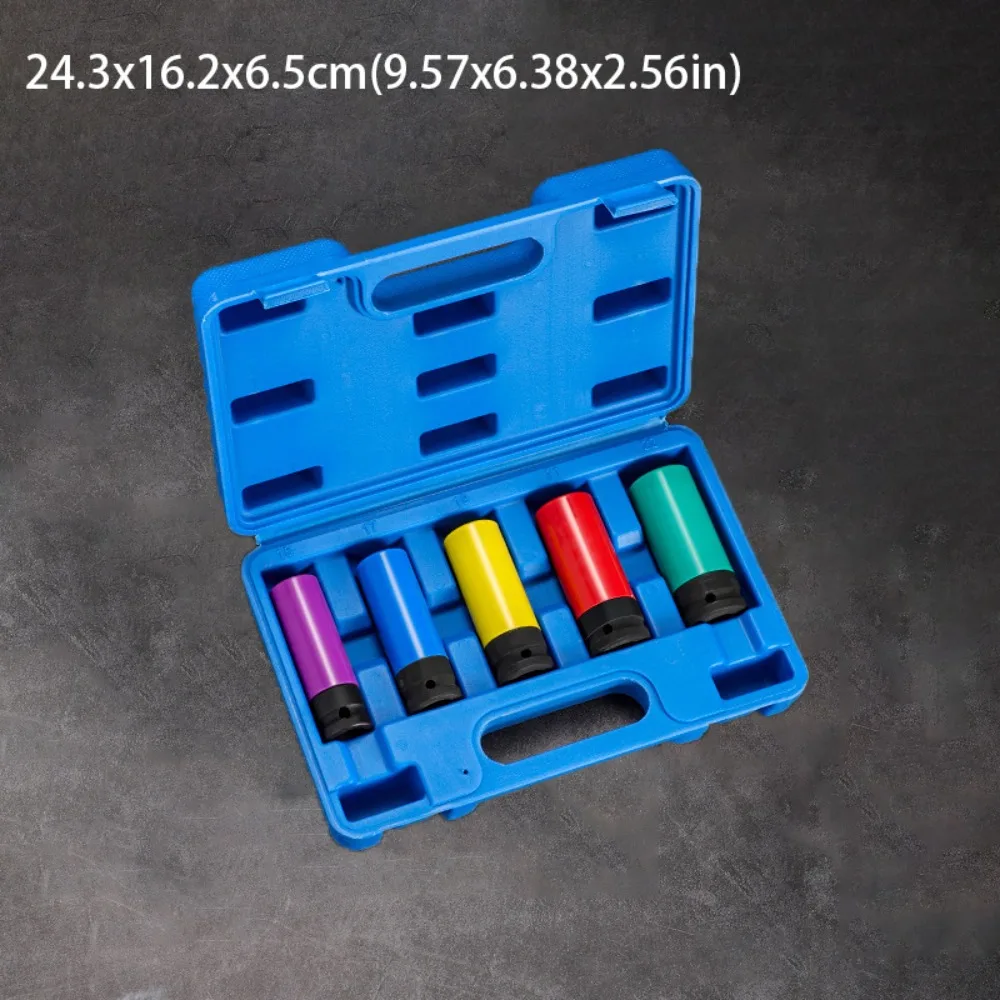 

Thin Wall Drive Wheel Protector Plastic Sleeve Deep Socket Lug Nut Socket Metric Size Color Coded Impact Socket