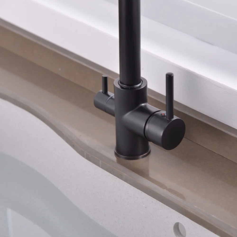 Faucets Brass Black For Deck Mounted  Water Filter Tap  Sink Mixer