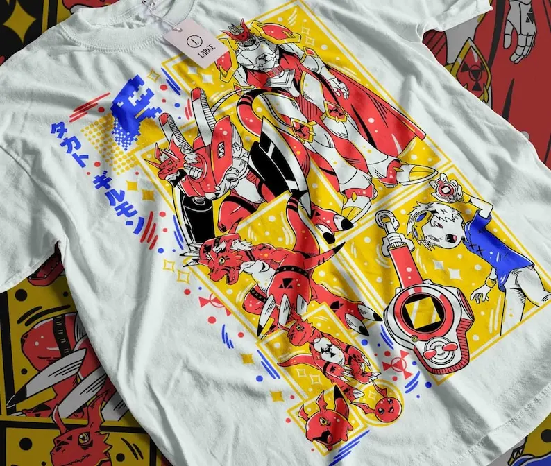 

Guilmon T-shirt Jyarimon Gigimon Shirt e WarGrowlmon Orange Takato Matsuki