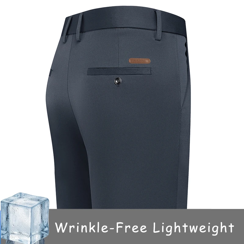 Men's Golf Pants Lightweight Breathable Casual Business Formal Dress Pants for Men Straight-Fit Stretch Chino Workwear Trousers