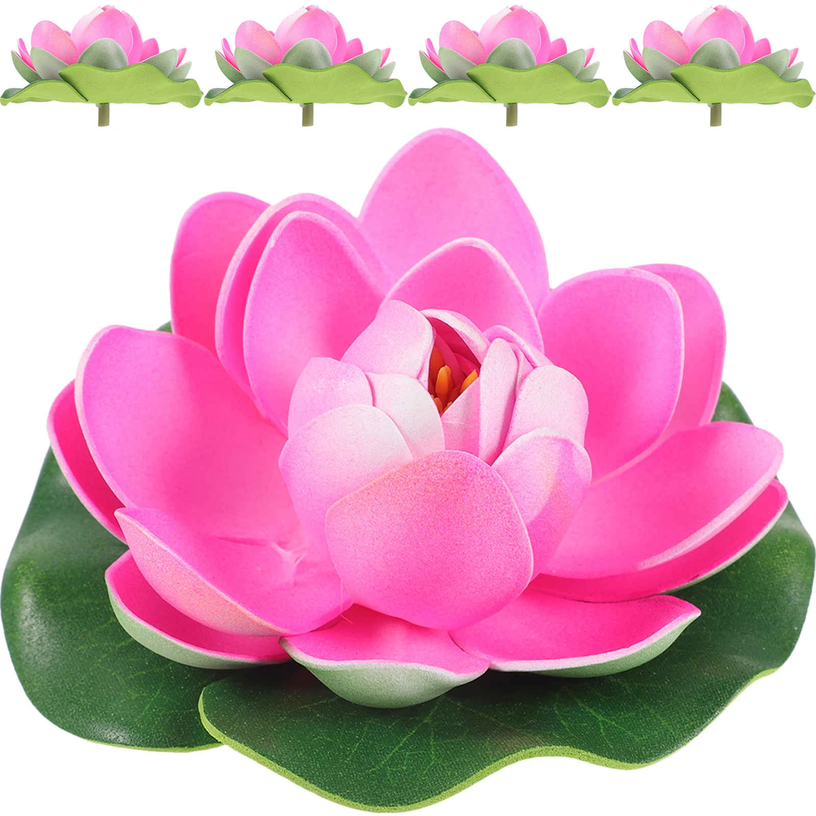 

5pcs Lotus 10cm For Decoration Yellow Floating Flowers for Pool Garden Pond Artificial Flower Decorations
