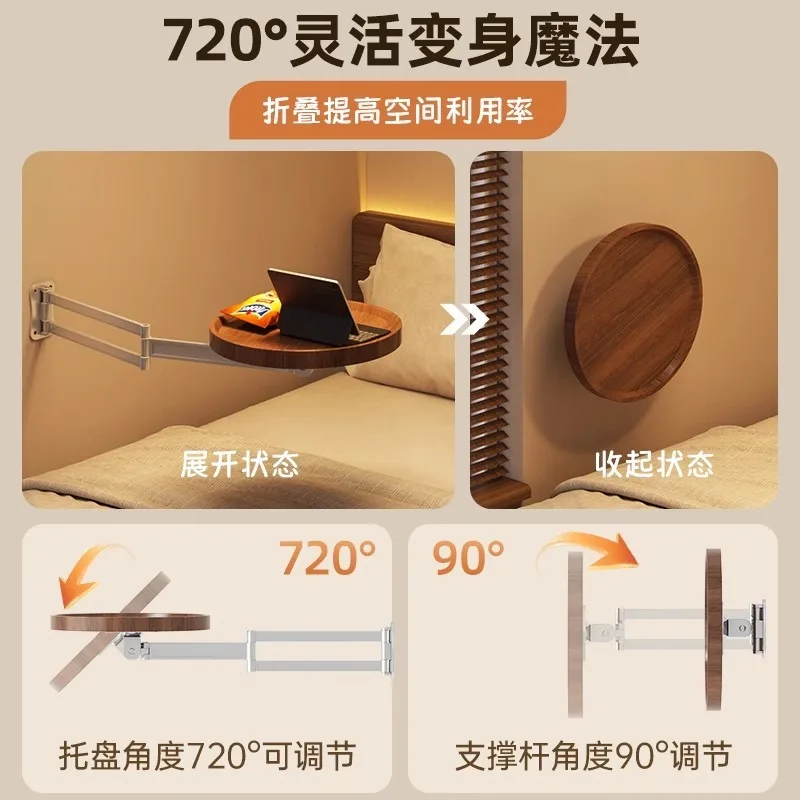 طاولة قهوة قابلة للطي صغيرة مستديرة ومبتكرة وطاولة جانبية معلقة لغرفة المعيشة وغرفة النوم المنزلية معلقة على الحائط #4