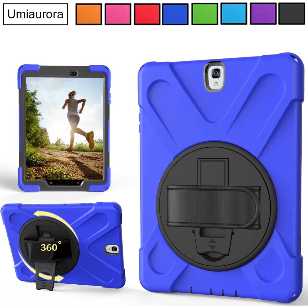 

Для Samsung Tab S3 9,7 дюйма T820 T825 SM-T820 SM-T825 Прочный прочный чехол для планшета с ремешком на руку Подставка Противоударный чехол для ПК Funda