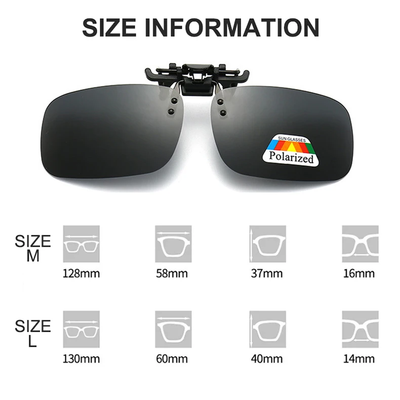 Polarisierte Clip Sonnenbrille 2Pcs Set Myopie Gläser Clip Fahrer Angeln Nachtsicht Myopie Clipon Sonnenschutz Brillen – Detail 2