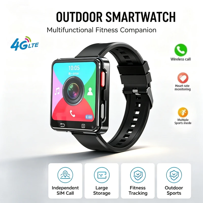 S998 4G Android Smartwatch for Men Women Outdoor Sports SIM Card Supported Bluetooth WiFi Waterproof Wrist Watch