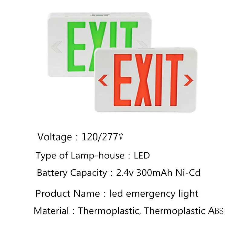 Exit Sign Led Emergency Light AC 220v Red Exit Light Fire Safety Indicator Warning Lamp For Bulb Hotel Mall School Public Place