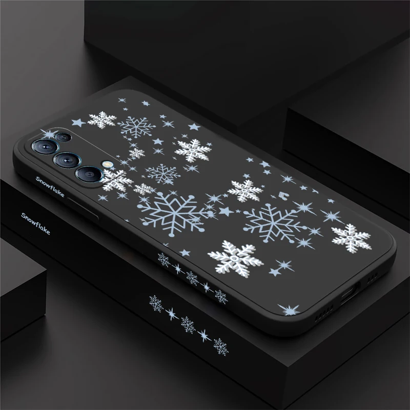 Cute Snowflakes Case For OPPO Reno 10 8T 8Z 8 7 7Z 6Z 6 5 5F 4 4F 3 2Z 2F Z Lite Pro Plus Shockproof Silicone Soft Phone Cover