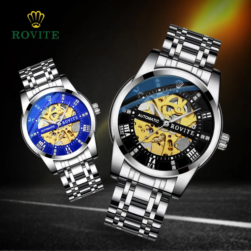 Orologio da uomo d'affari design scheletro moda stile meccanico movimento al quarzo in acciaio inossidabile calendario orologio da polso da uomo impermeabile