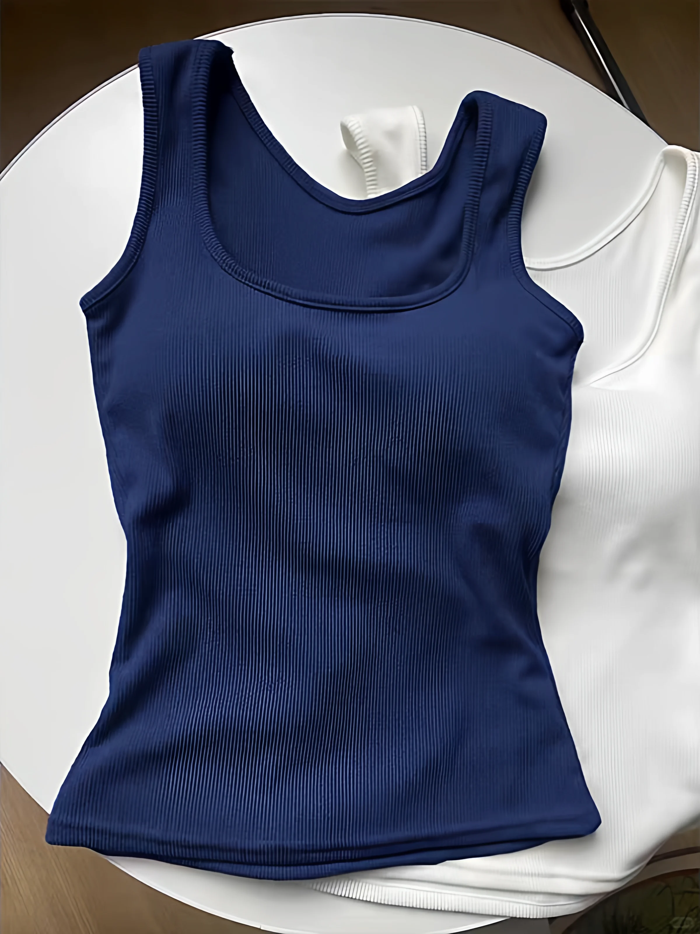 Women's 95 Cotton Tank Top with Chest Pad Work Number Strap Vest Spring Summer Sleeveless Slim Fit Base Layer Inner Wear