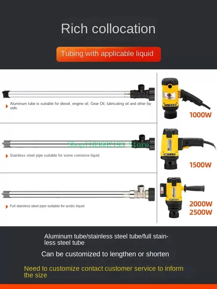 Portable High-power Electric Oil Drum Oil Pump, Diesel 220V Refueling Pump, Anti-corrosion