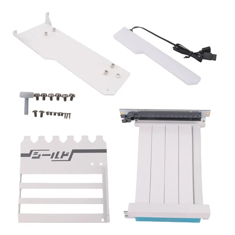 Delicate Texture-Vertical GPU Mounting Bracket With PCI-E 4.0 X16 Riser Cable Video Card Support Kit 90 Degree Right Angle