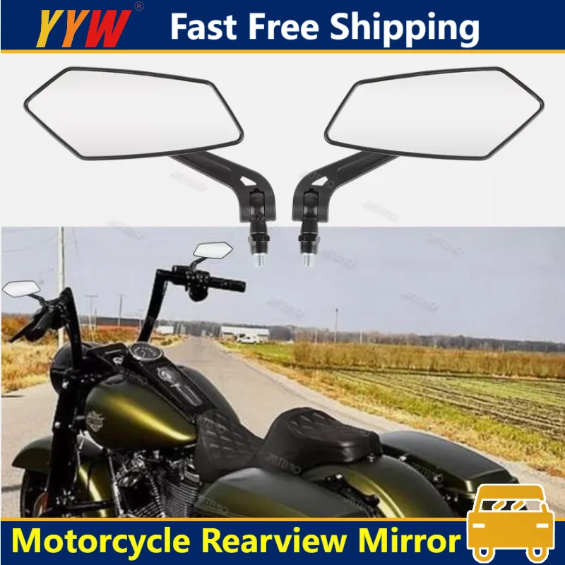 

2PCS Universal Motorcycle Rearview Mirror Rotating Side Mirrors Scooter Mirrors For Harley Davidson Road King Glide Softail Dyna