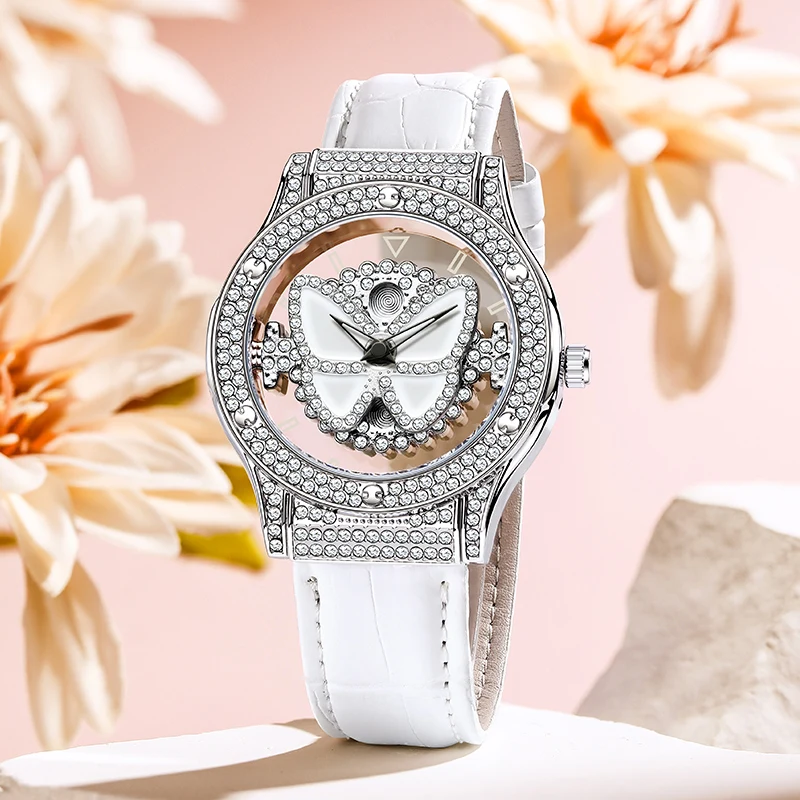 ROMITIME Original Diamond Watch for Women Fashion Elegant Stainless Steel Waterproof Quartz Watch Luxury Ladies Dress Watches