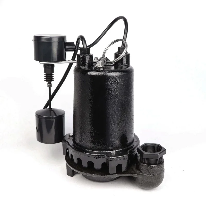 Long life electric overload thermal protector, heavy duty cast iron sump submersible pump