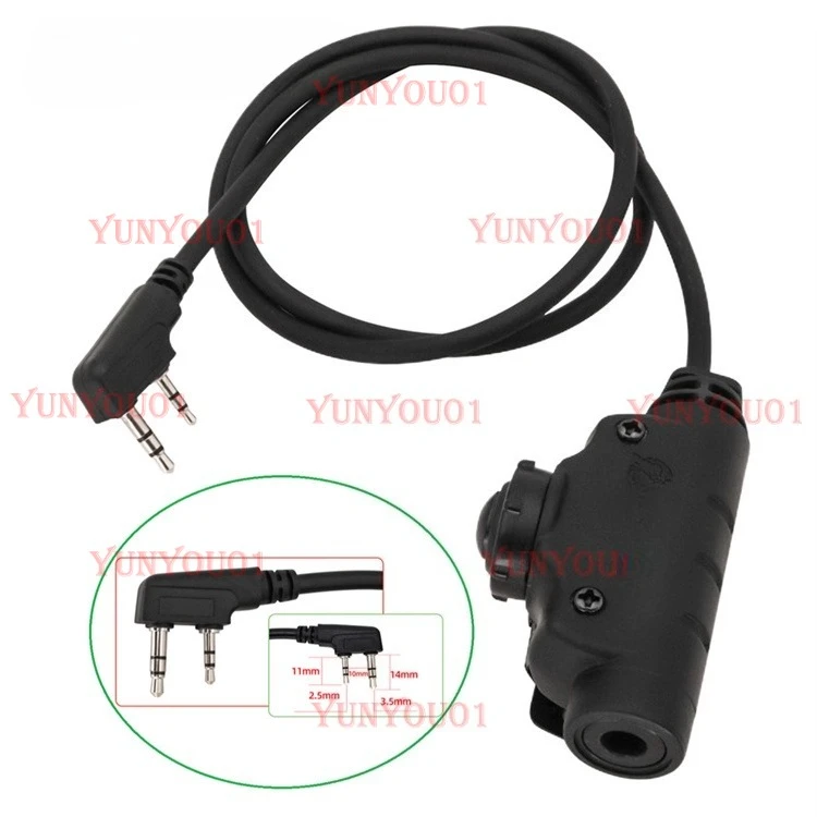 New U94V2 Kenwood Plug Launcher Push Switch Tactical Headphone Adapter