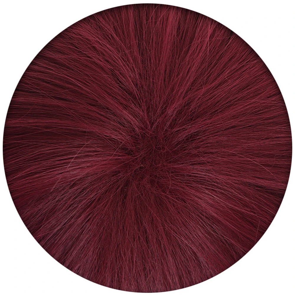 ロザリアコスプレウィッグアニメロザリアショートミックスローズレッド耐熱人工毛ハロウィンパーティーウィッグ + ウィッグキャップ