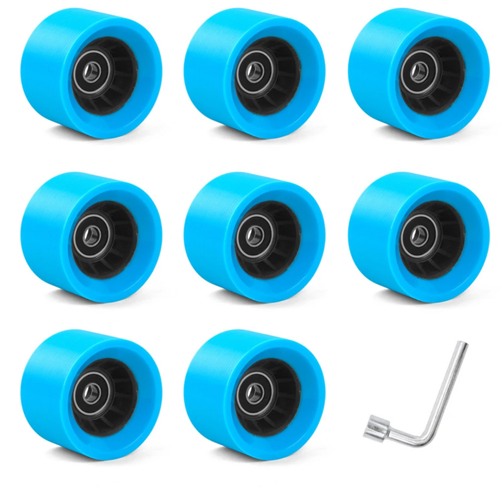 Skate Wheels Roller Skate Wheels Wheels With Wrench 58*39mm 8pcs For Double-Row Roller Skates Indoor Roller Quad