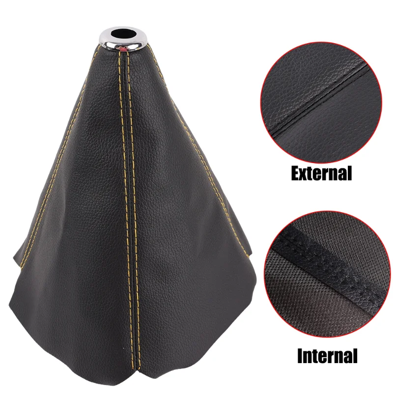 Car Gearshift Lever Dust Cover Universal PU Leather 16mm Auto Gearshift Ring Manual Gearshift Handle Protector for All Vehicles