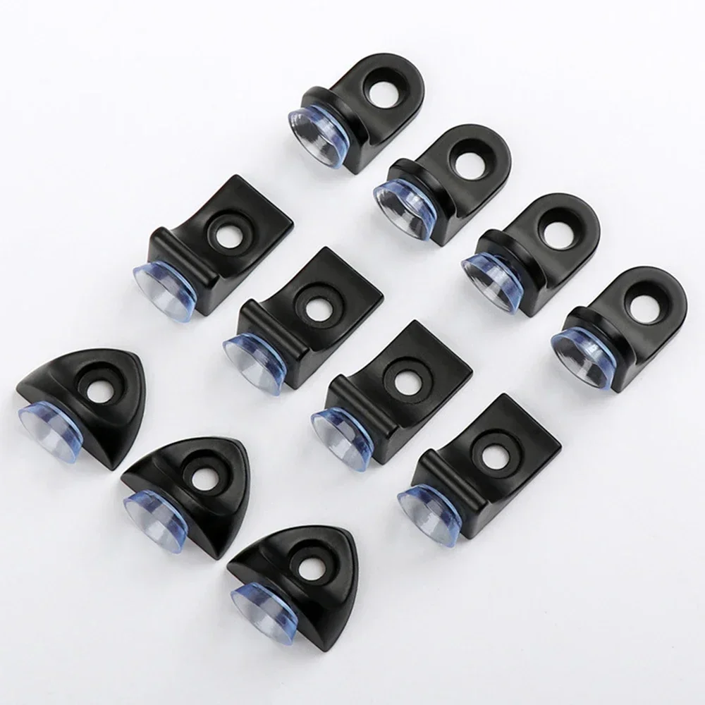 4/20PCS Right Angle Fixing Bracket with Suction Cup Glass Shelf Bracket Base Support Clip Clamp Partition Board Glass Holder Peg