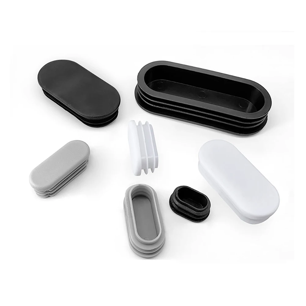 10-120mm Oval Oblong Plastic Tubes End Caps Bungs Blanking Plugs Pipe Inserts Table Feet Chair Dust Cover Furniture Accessories