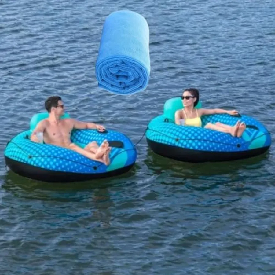 Sports Rapid Rider Ultra River Tube for river rafting, durable PVC material, vibrant blue color, includes 2-pack, 1 repair patc