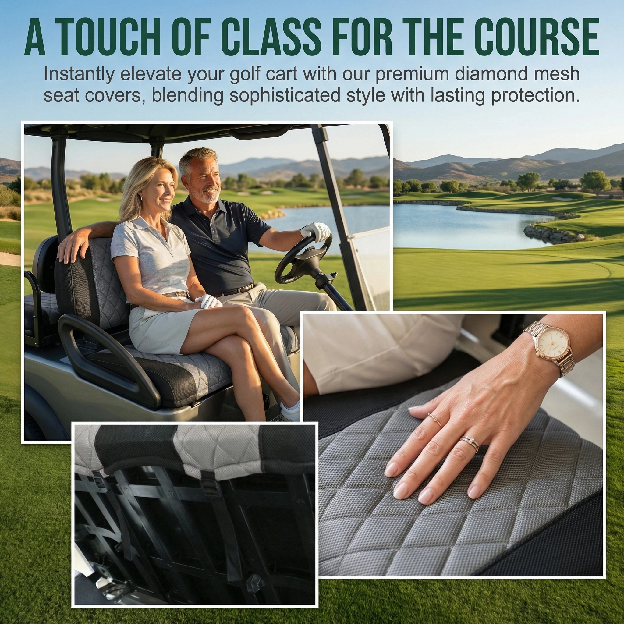 Golf Cart Seat Covers for Club Car Precedent,DS and Yama Golf Carts OEM Ordinary Front Seats.Renew Your Golf Cart.