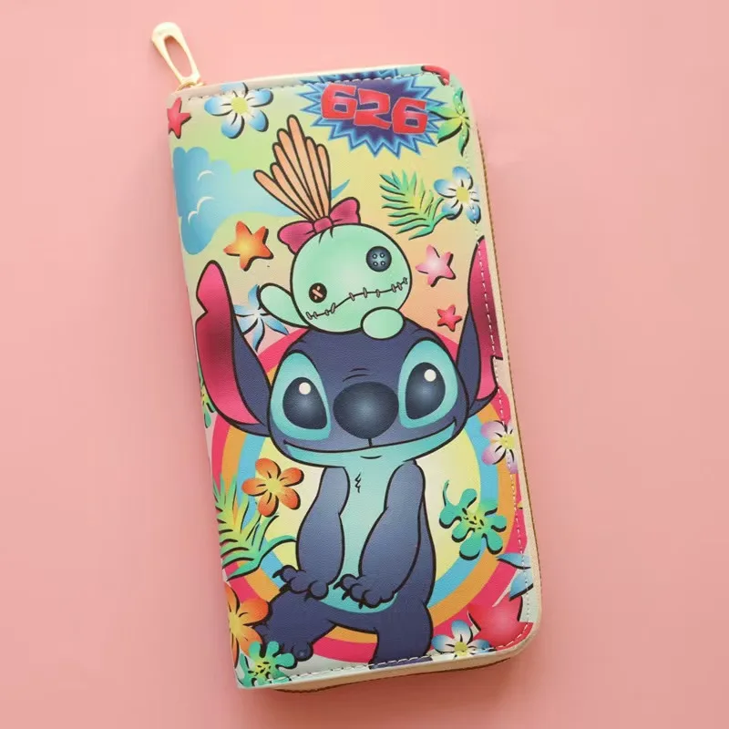 

Disney Stitch Wallet for Women Kawaii Coin Purse Cartoon Printing PU Leather Waterproof Durable Fashion Cute Handbag