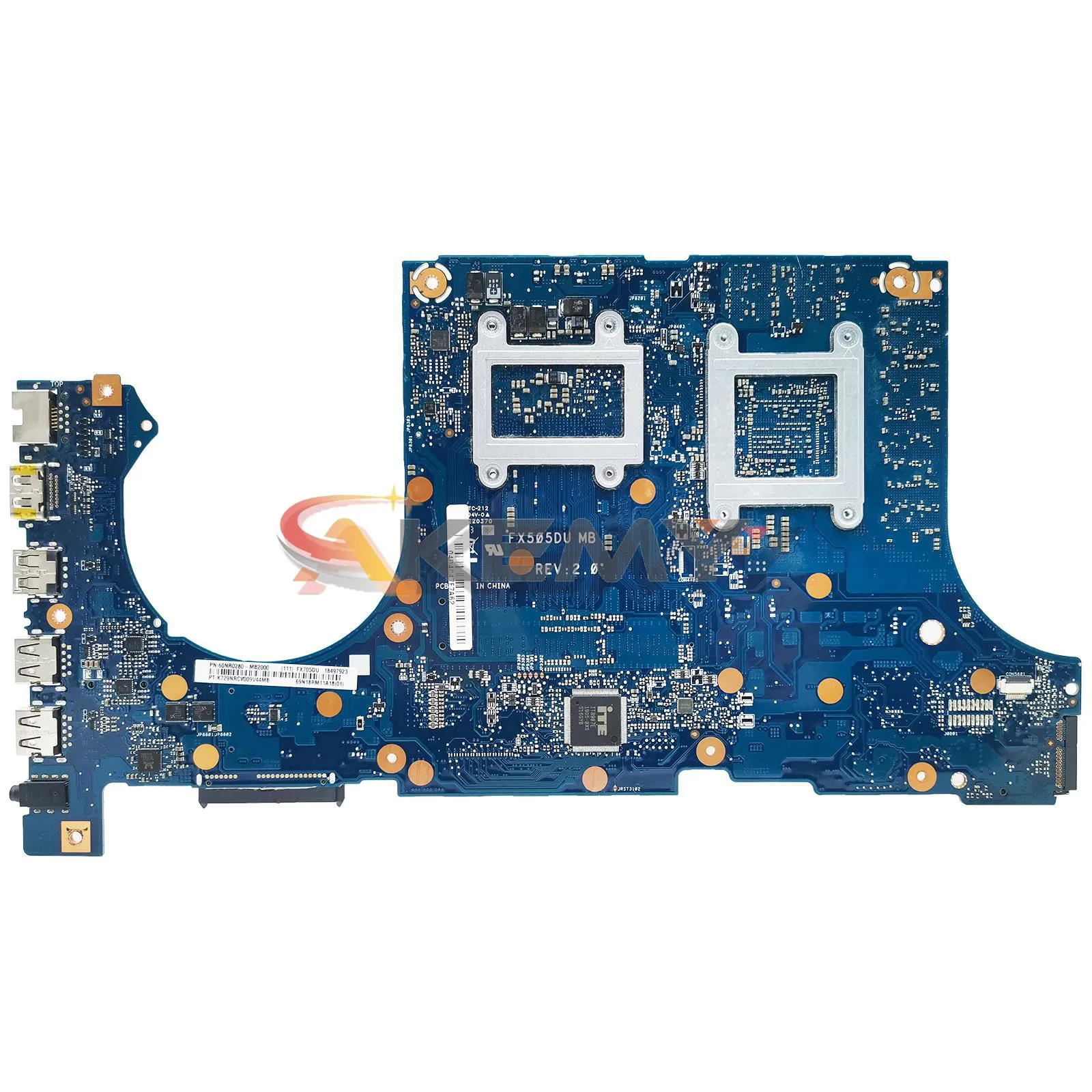 Imagem -04 - Placa Principal de Shenzhen Fx505du para Asus Fx705dv Fx705du Fx505dv Placa-mãe para Laptop w Amd R73750h de R5-3550h Cpu Gtx1660ti Rtx20606g