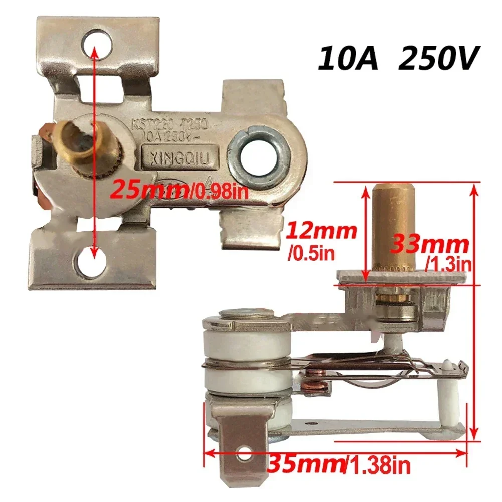 مفتاح درجة الحرارة ترموستات ثنائي المعدن مع ملحقات مقبض على شكل D موثوقة 10A/16A التيار المتناوب 250 فولت سخان كهربائي ترموستات