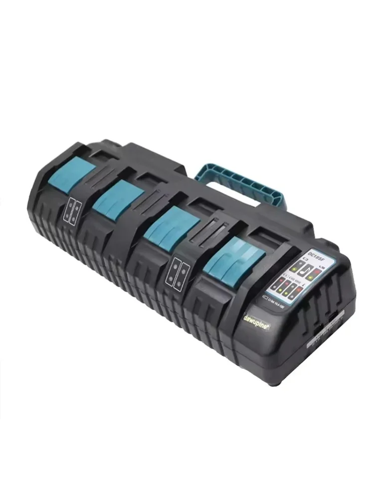 Hochleistungs-4-Slot-Schnellladegerät, Universelle 14,4V-18V Lithium-Batterie-Ladestation, Professionelles Ladegerät Kompatibel mit DC8RA DC18RC DC7100 Akkupacks