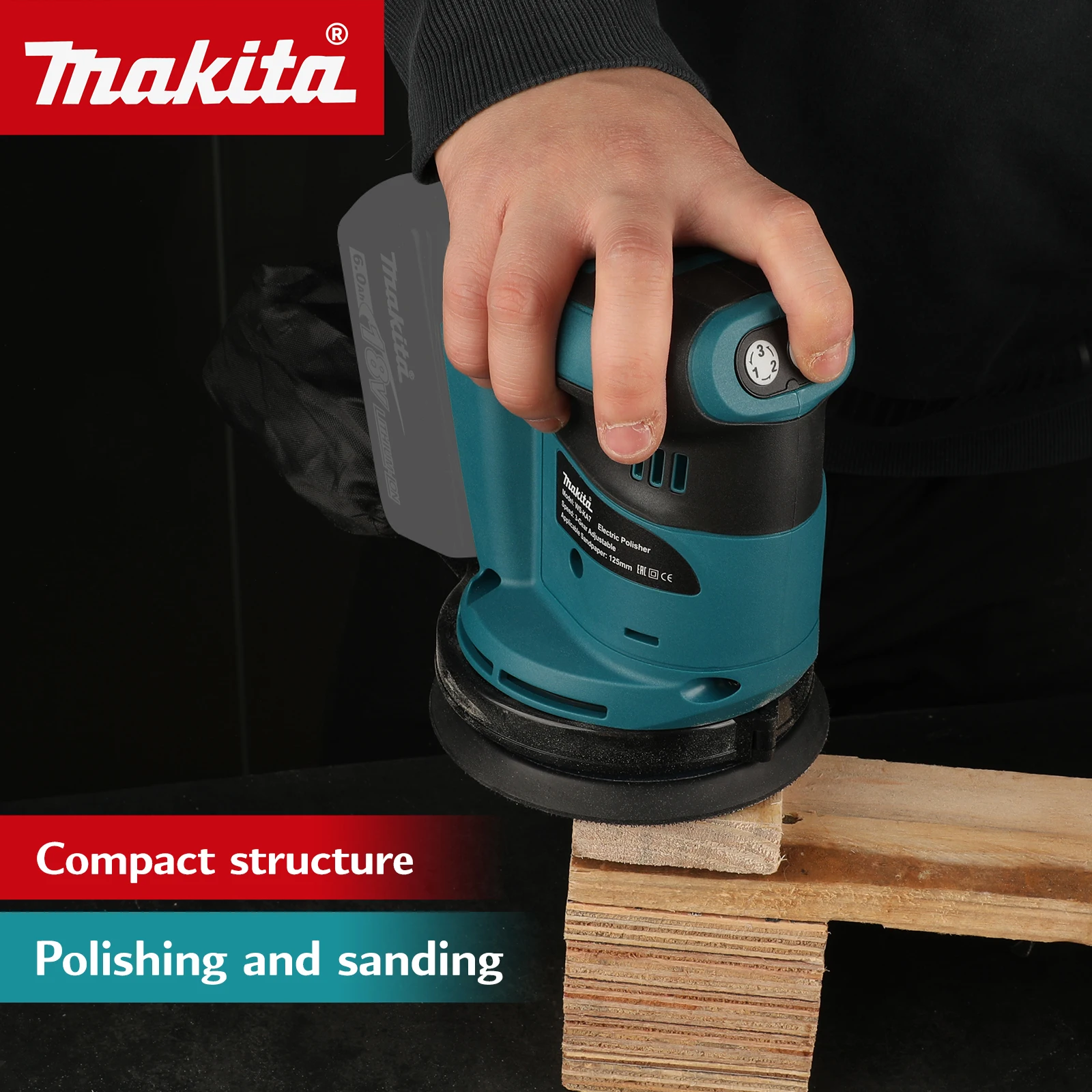 makita-18v-dbo180z-brushless-cordless-rechargeable-disc-random-orbital-sander-woodworking-sanding-putty-polishing-bare-tool