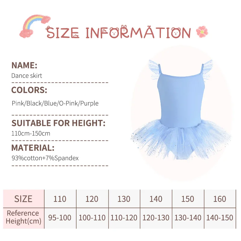 Robe Tutu de Ballet pour filles, justaucorps de Ballet pour enfants, vêtements de danse avec jupe, vêtements de danse de gymnastique, vêtements de ballerine à manches courtes