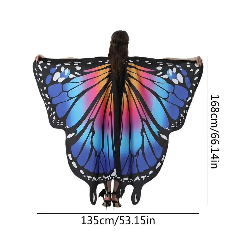 Butterfly Costume Bright-Colored Butterfly Costume For Women Wings Costume Moth Wings Morpho Monarch Fairy Party Cape Halloween