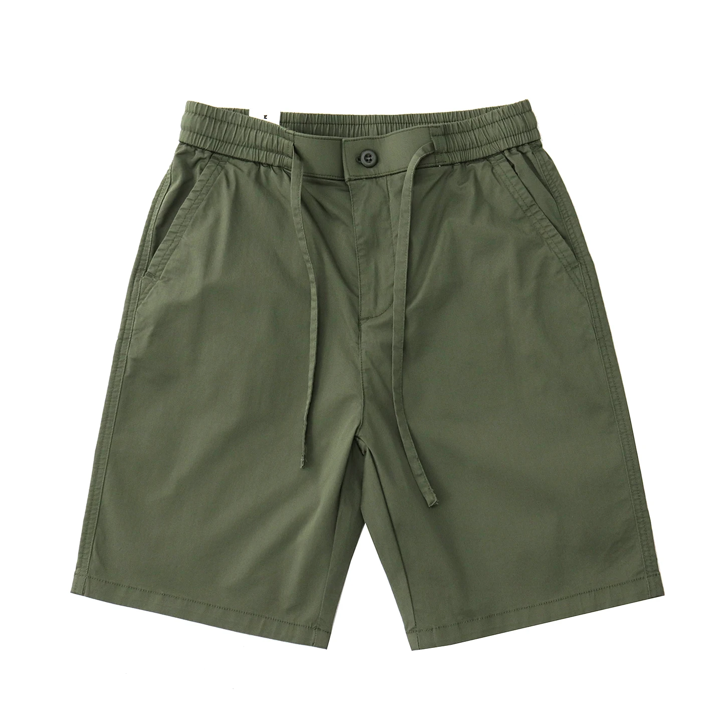 Retro Casual Five-point Pants For Men's Elastic Waist Work Clothes Washing Micro-elastic Drawstring Loose Straight Shorts