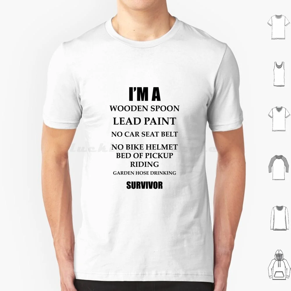 

Я деревянная ложка, свинцовая краска, без ремня безопасности, футболка, хлопковая футболка для мужчин и женщин, с принтом «сделай сам», Leadpaintlegend, Noseatbeltsurvivor