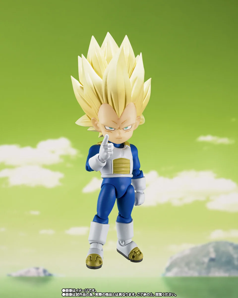 Bandai Original Anime Figure Dragon Ball Z S.H.Figuarts SUPER SAIYAN 3 VEGETA -DAIMA Action Figurine PVC Toys Doll 9CM Model