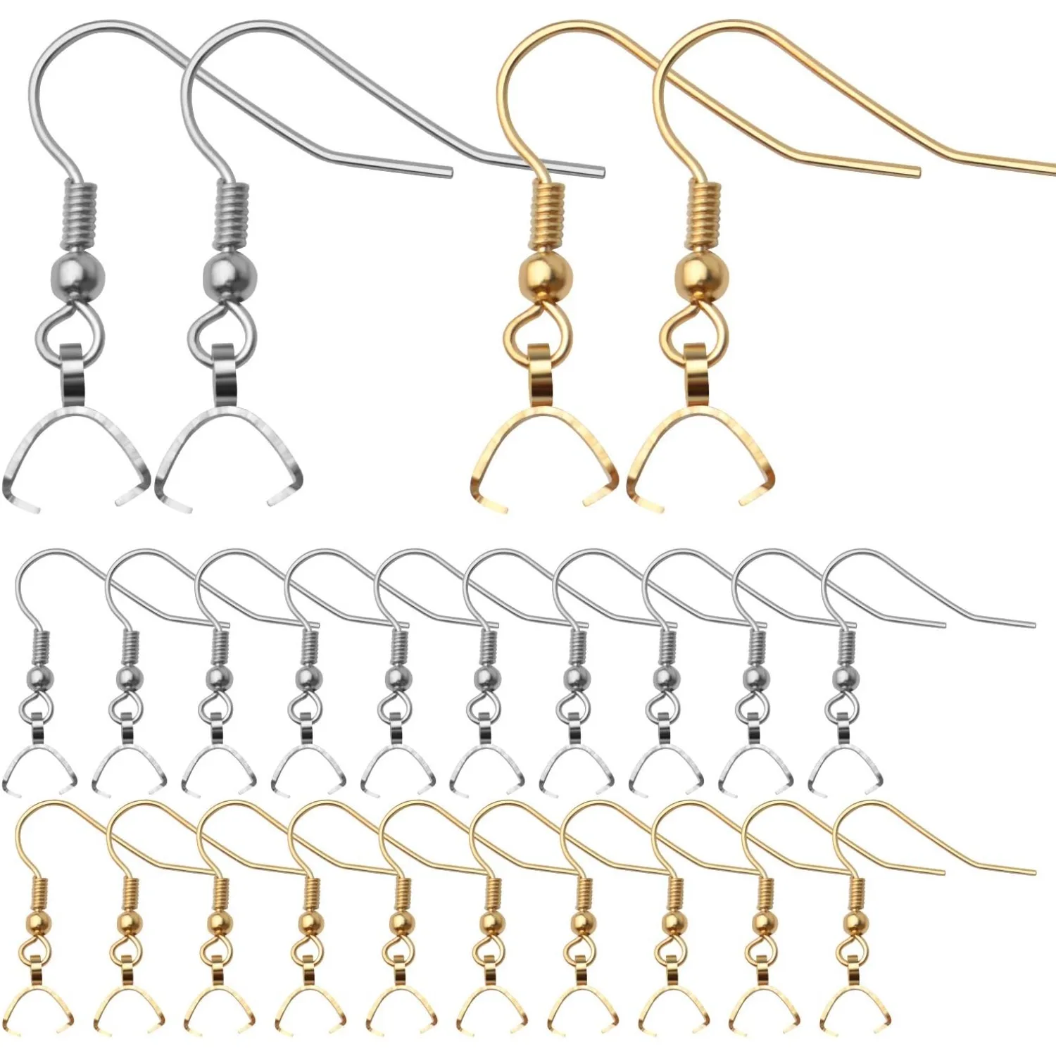 

50 шт. гипоаллергенные крючки для сережек-крючки для ушей из нержавеющей стали с подвесной застежкой для принадлежностей для изготовления ювелирных изделий