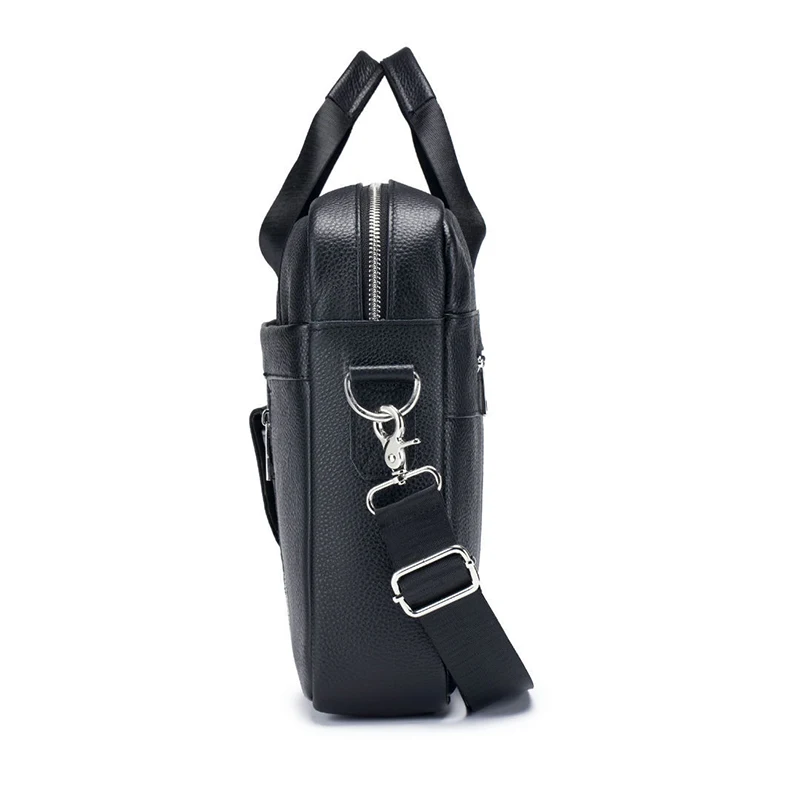 Valigetta di lusso con strato superiore in vera pelle da uomo vintage messenger business tracolla a tracolla borsa da ufficio per computer da 15,6 pollici