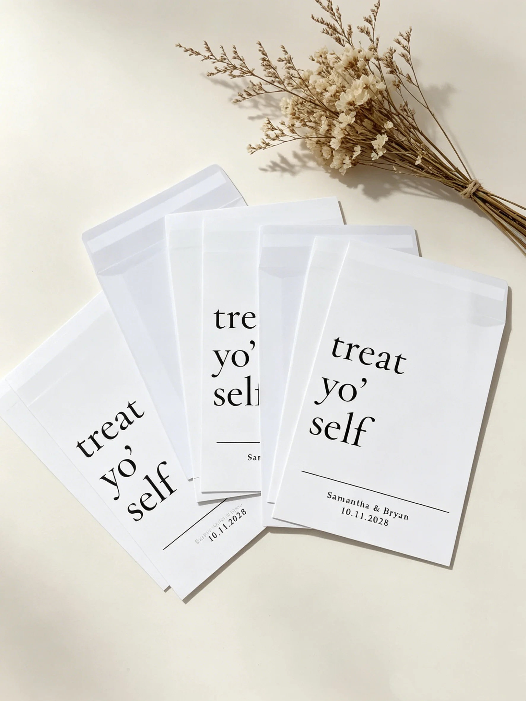 

Personalized Treat Yo Self Paper Bags Wedding Birthday Baby Shower Party Favor Pouches
